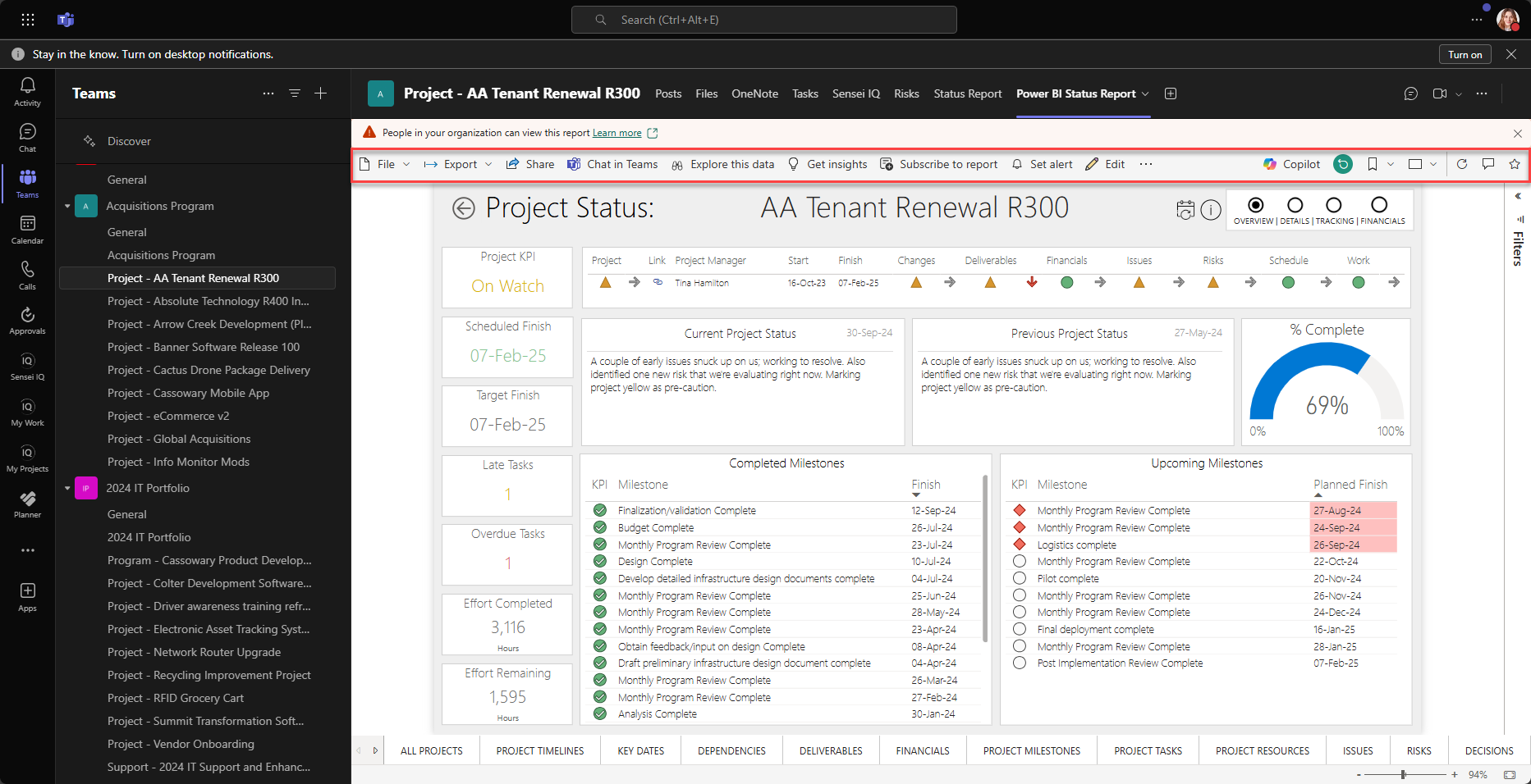 View Embedded Report